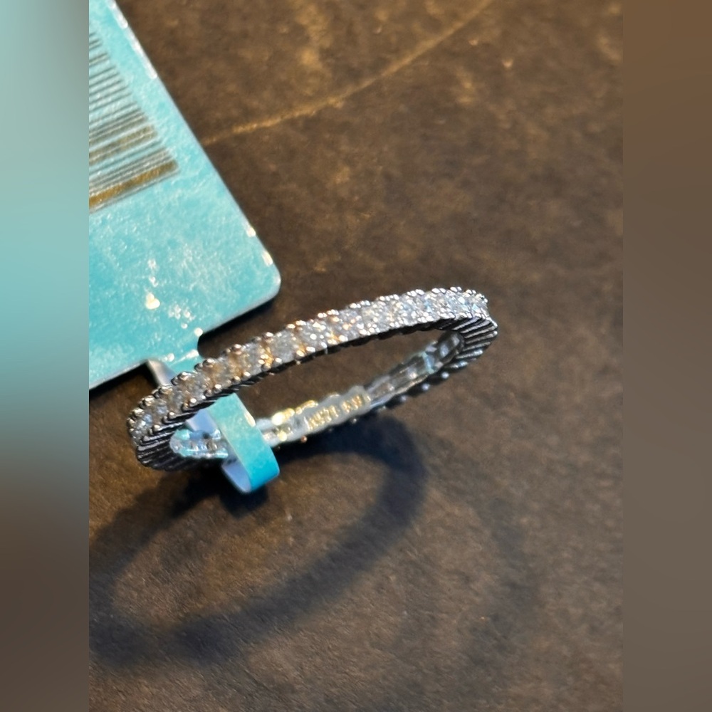 Eternity band Moissonite sterling silver band - Picture 6 of 7
